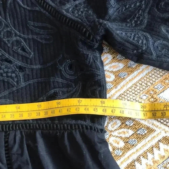 Lucky Brand ☘️ Embroidered Black blouse/jacket Folk Boho Western Indie Small. - Picture 12 of 14